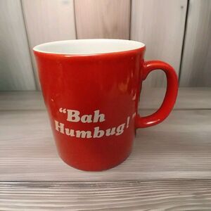 KilnCraft BAH HUMBUG Vintage Red Mug Cup England Christmas Holiday Scrooge